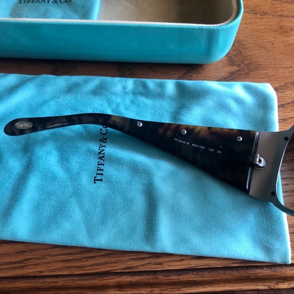 TIFFANY & CO Embellished Black Shield Sunglasses - Picture 3 of 10